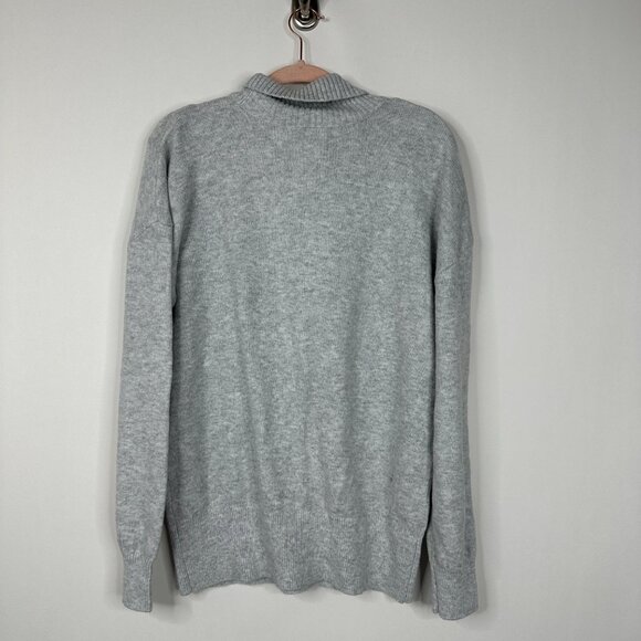 NWT White House Black Market Mock Neck Cutout Sweater Moonlight Gray S #WHBM24 - Picture 3 of 8